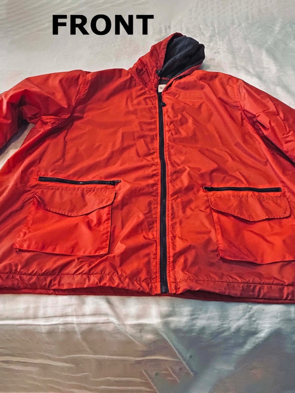 JACKET, INSULATED LONG SLEEVES, ORANGE WITH GREY, SIZE 3X, WATER RESISTANT, FRON